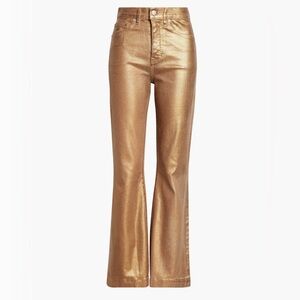 Veronica Beard Jeans (NWT $368) Carson Kick-Flare  Antique Brass Sz 28
